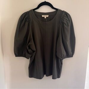 Madewell Dark Surplus Puff Sleeve Tee NWT sz M